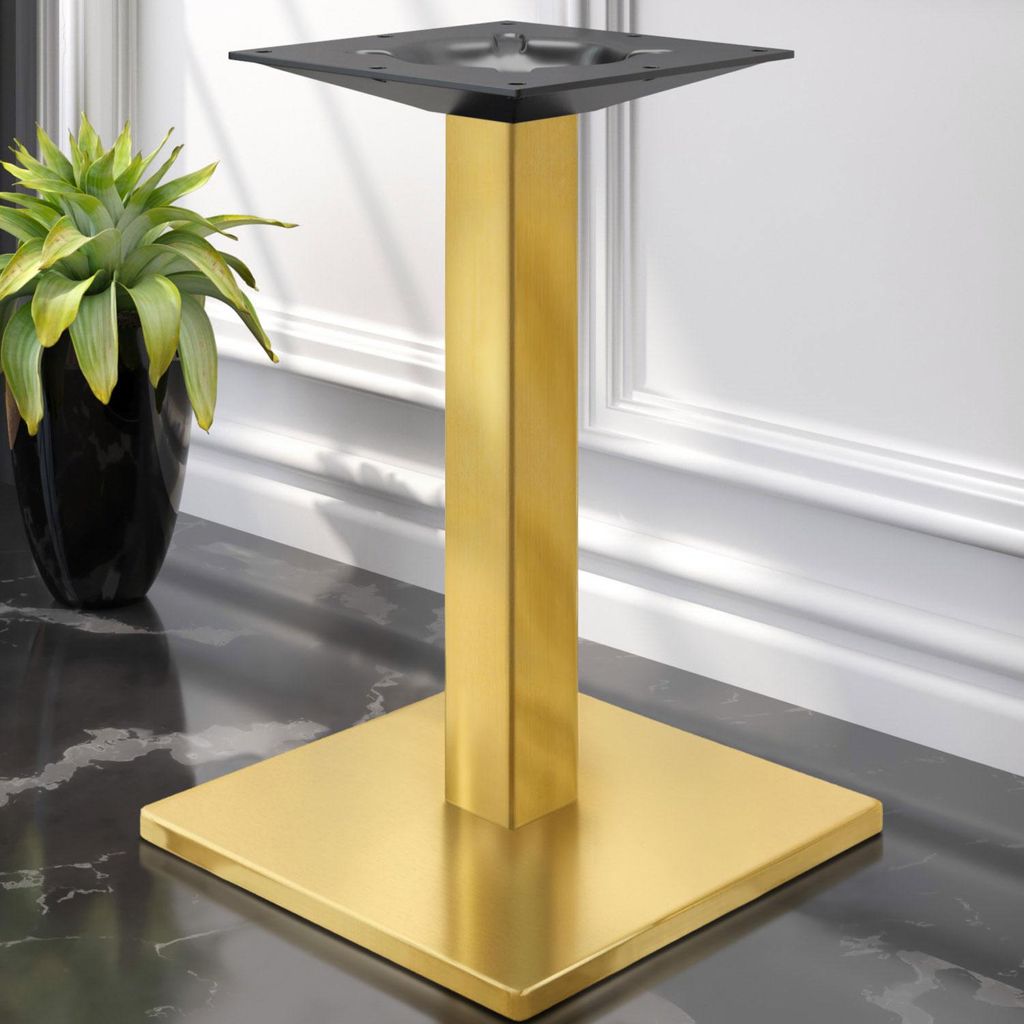MADRID | Bistro Tischgestell | Gold | Höhe: 72 cm | Säule: 8 x 8 cm | Fuß: 50 x 50 cm | Restaurant, Gastro