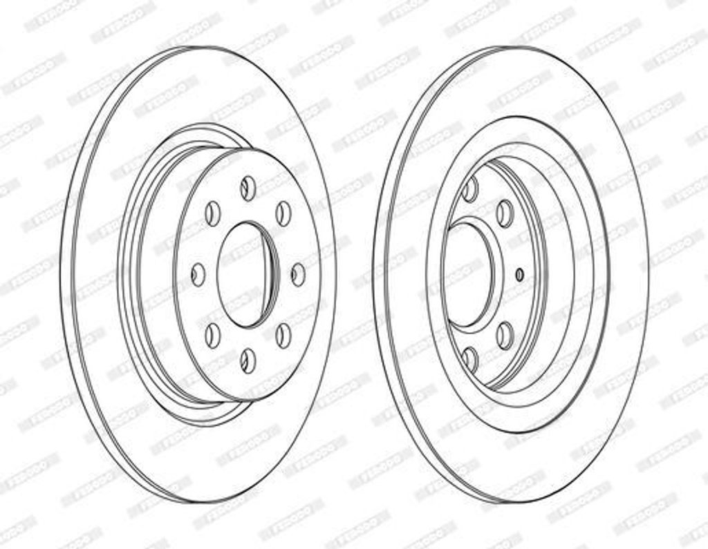 2x FERODO Bremsscheibe DDF1299C für OPEL Corsa E Schrägheck (X15) Adam (M13)