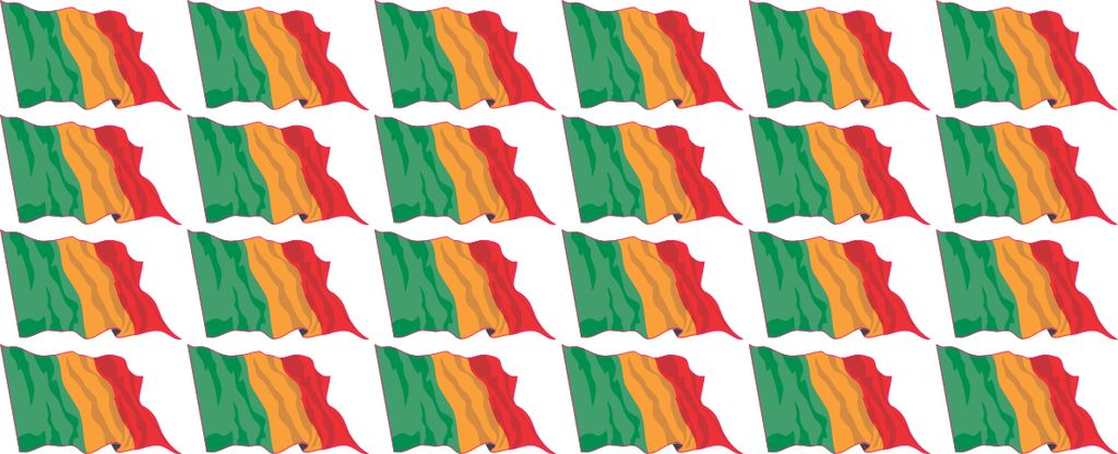 Mini Aufkleber Set - Pack wehend - 33x20mm - selbstklebender Sticker - Mali - Self-Adhesive - Flagge / Banner / Standarte fürs Auto, Büro, zu Hau...