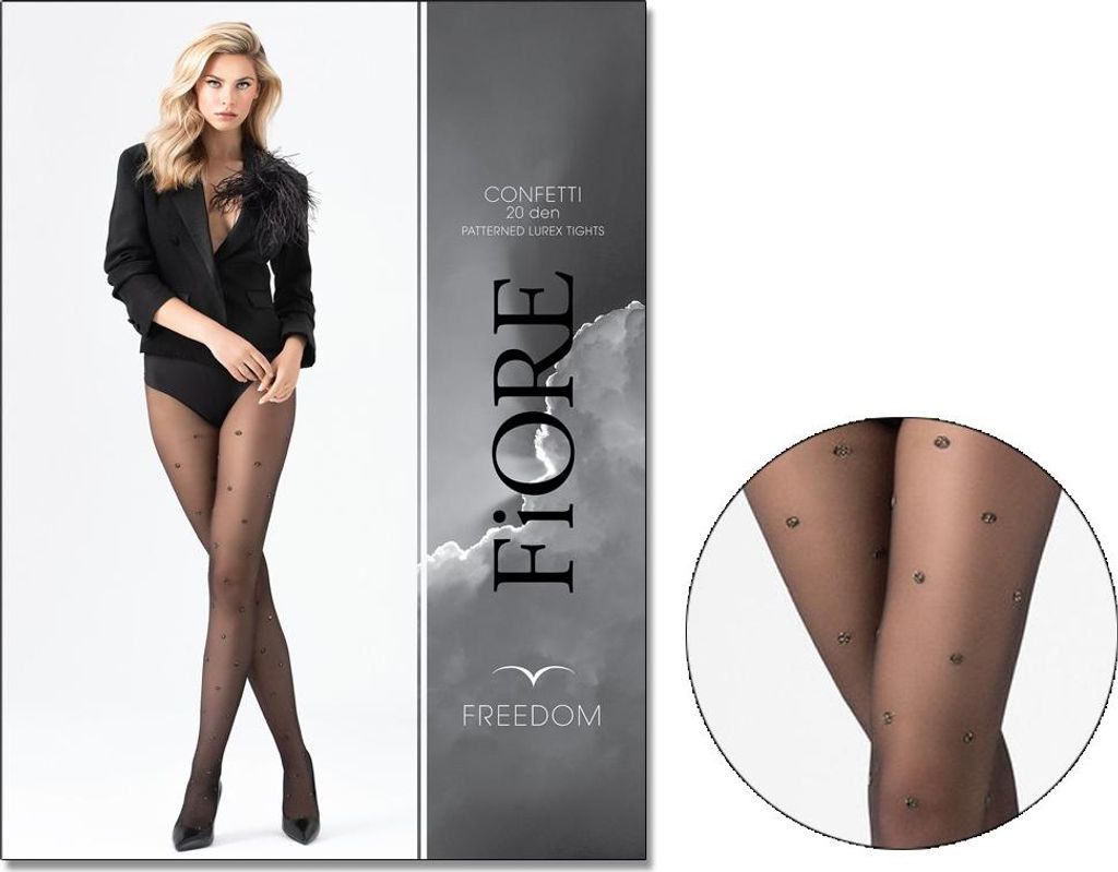 Schwarze Strumpfhose mit kleinen Punkten gold schwarz 3 Black Gold