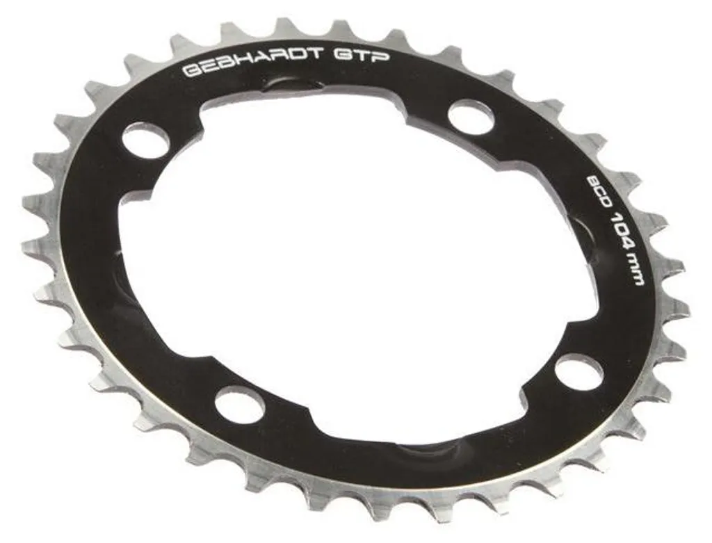 Plateau Gebhardt 36 dents 104 mm 4 bras noir contre l'usure de chaîne