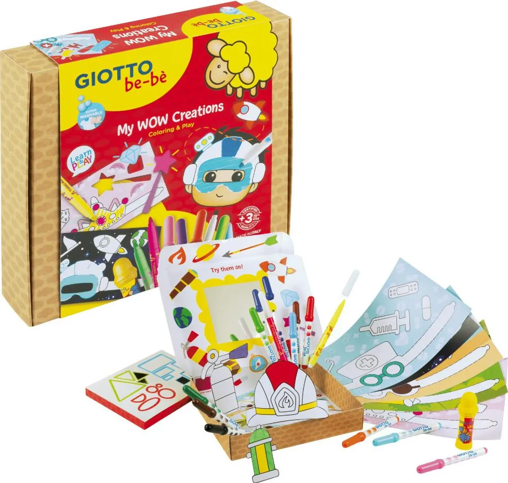 Coffret de Coloriage Enfant Giotto Bebe avec 24 Feutres et Crayons de Cire