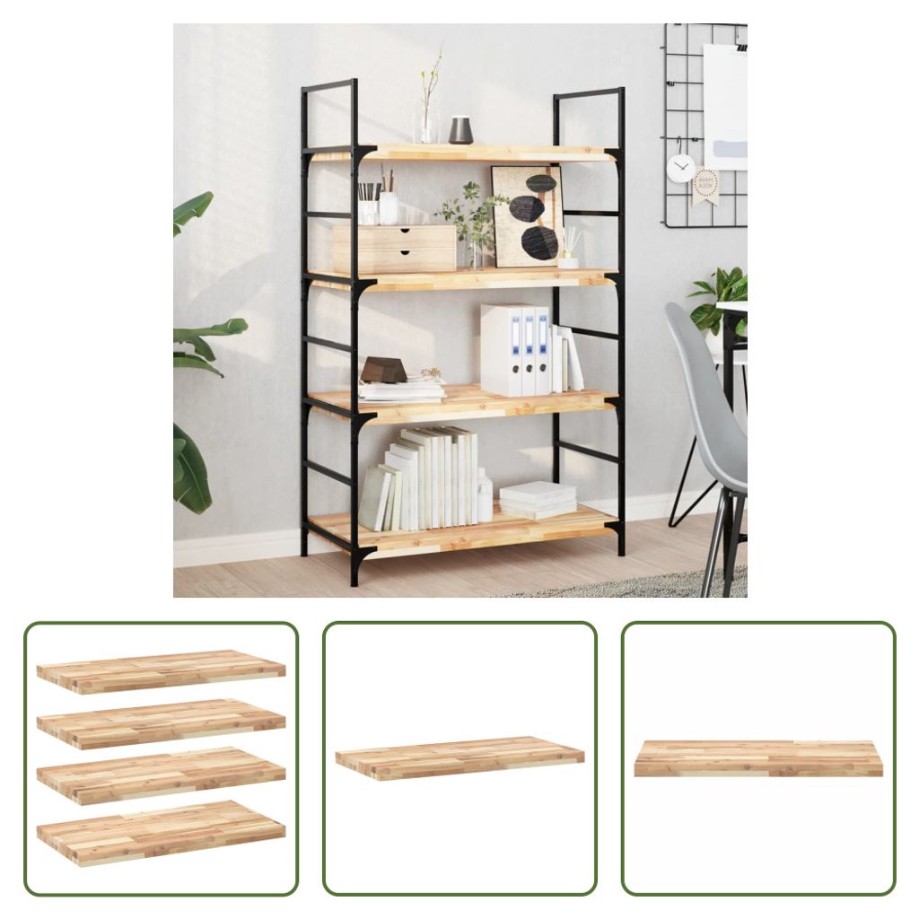The Living Store Schweberegale 4 Stk. 100x40x4 cm Massivholz Akazie Unbehandelt