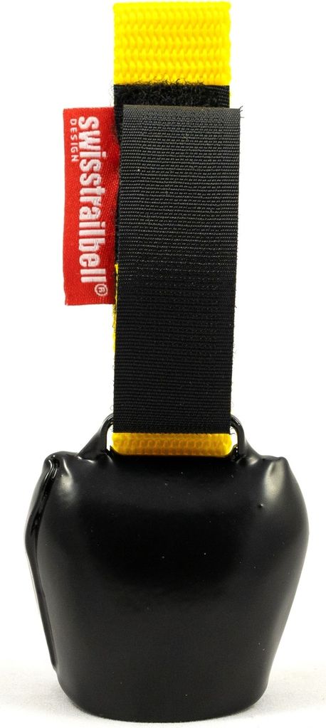 swisstrailbell "Black Trailday" Deep Black Edition, gelbes Band, Trailbell.