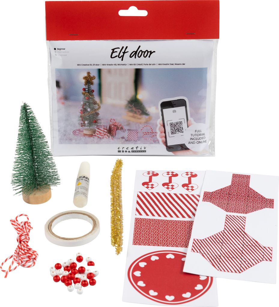 Creativ Company Mini-Hobby-Set Wichteltür, Weihnachtsbaum, 1 Box