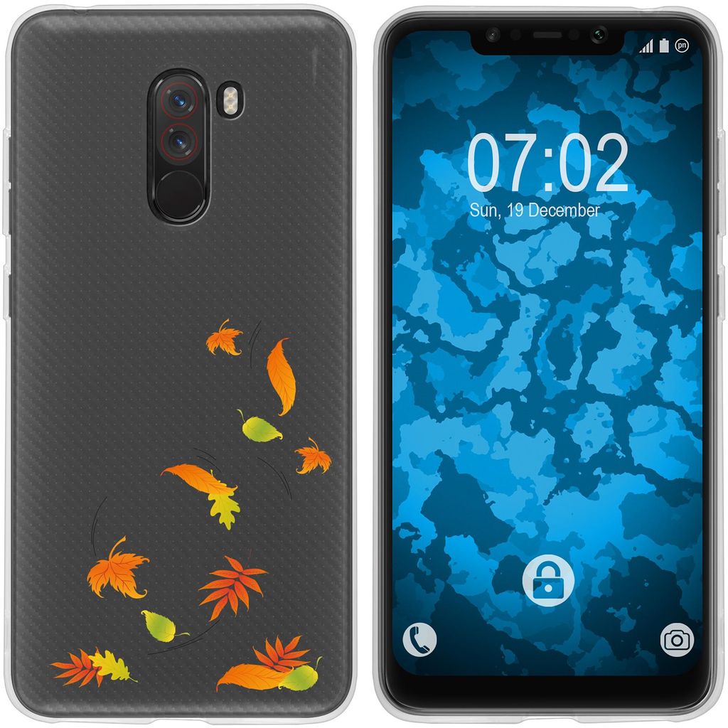 PhoneNatic Case kompatibel mit Xiaomi Pocophone F1 Silikon-Hülle Herbst Blätter/Leaves M1
