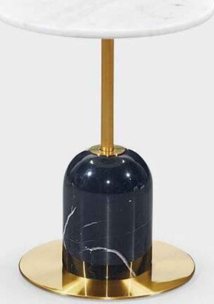 Schwarz-Weißer Metall Beistelltisch Wohnzimmer Runde Ablagetische Tisch