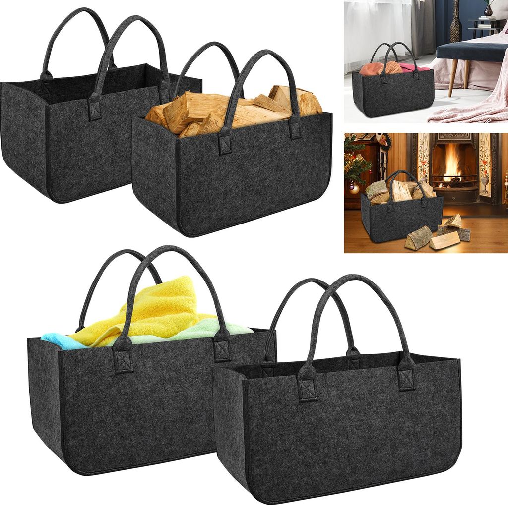 XINZI 4 Stück Filztaschen Kaminholztasche Filz, Faltbar Produktbild 