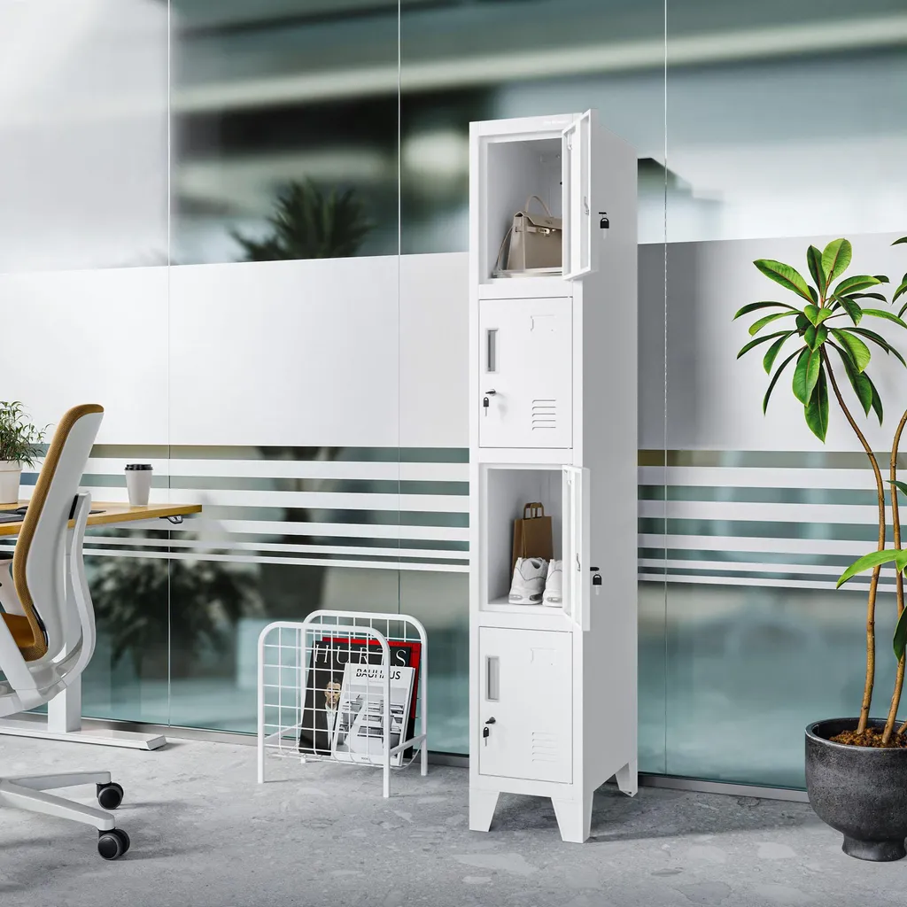 Vestiaire métallique monoplace blanc avec serrure - Modèle ROBERT 1 Plus - 9