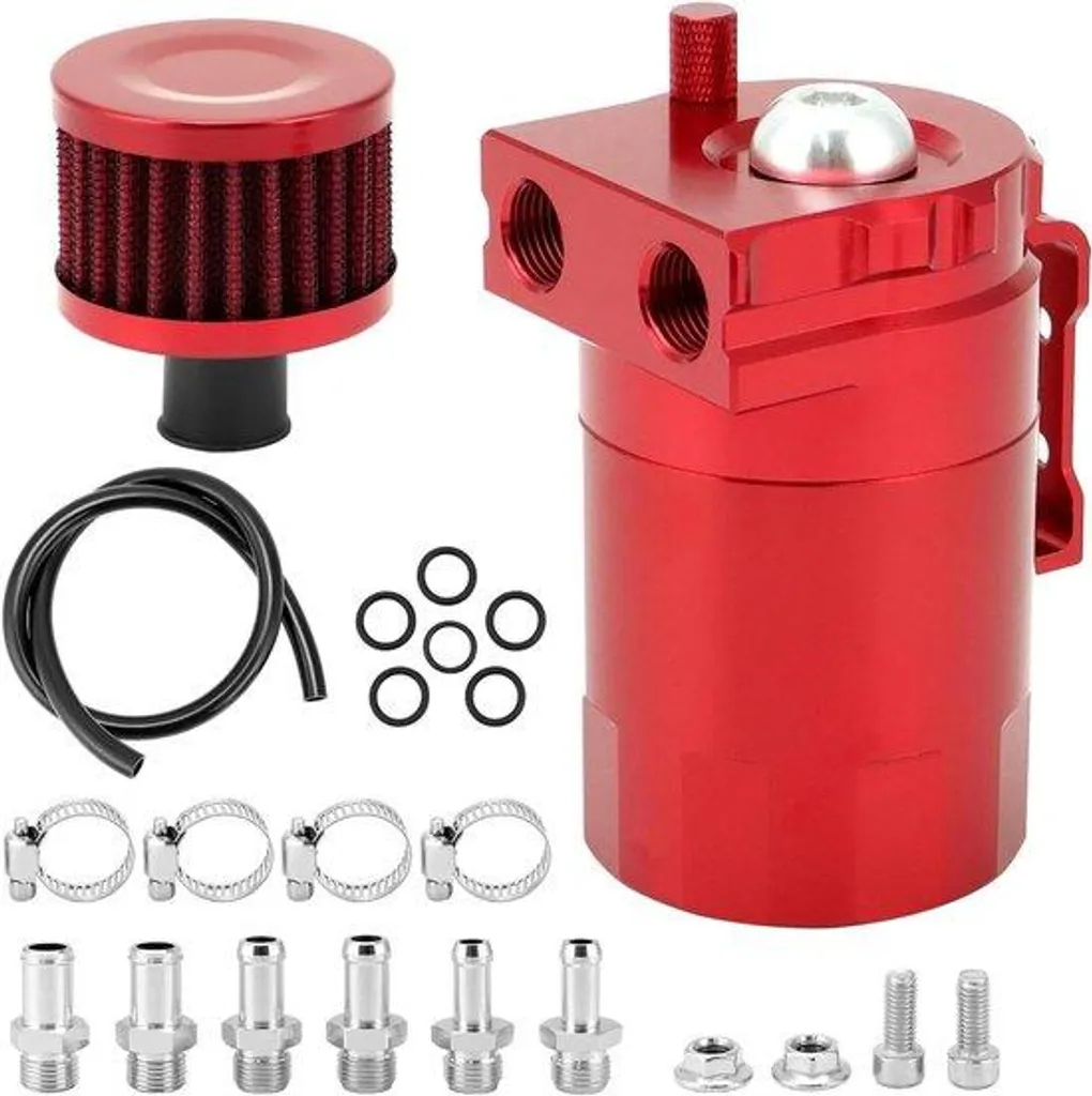 Catch can huile 400ml Aluminium Rouge avec filtre - Système de reniflard
