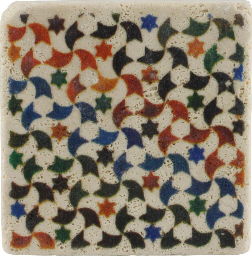 Magnet aus Travertin 4,8x4,8 cm - Vintage Look - Modell 50