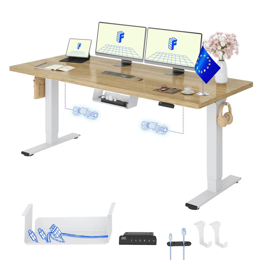 Biurko FLEXISPOT E1 Pro z elektryczną regulacją wysokości, Zdjęcie produktu 
