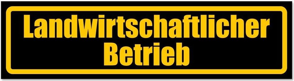 Kiwistar - Autoaufkleber - Gelb - Schwarz - 45 x 12 cm - Landwirtschaftlicher Betrieb - Hinweis Aufkleber Sticker für Auto, Kfz, Fahrrad, PKW, LKW