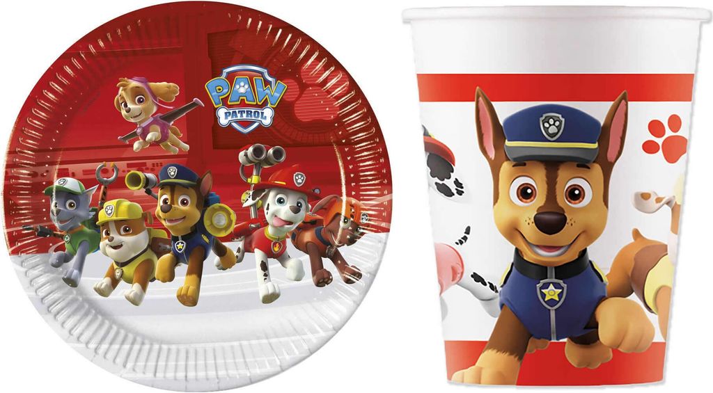 16-tlg. Set Kindergeburtstag Party Feier Fete Deko Motto Paw Patrol Ready for Action