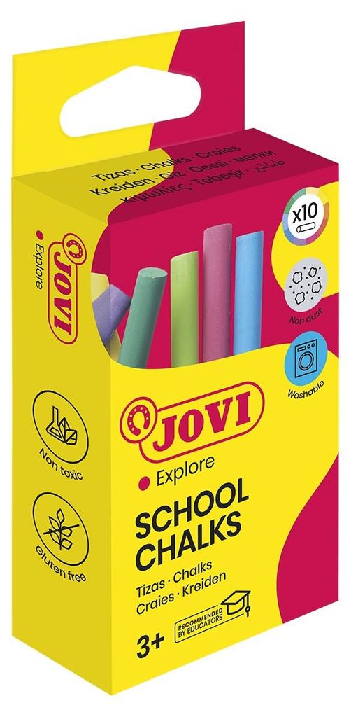 JOVI 1020 JOVI School Chalks Kreide farbsortiert 10 St. Immagine del prodotto 