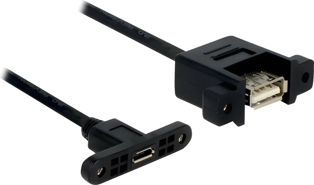 Câble de Panneau USB A vers Micro-B Femelle 1m pour Montage Châssis