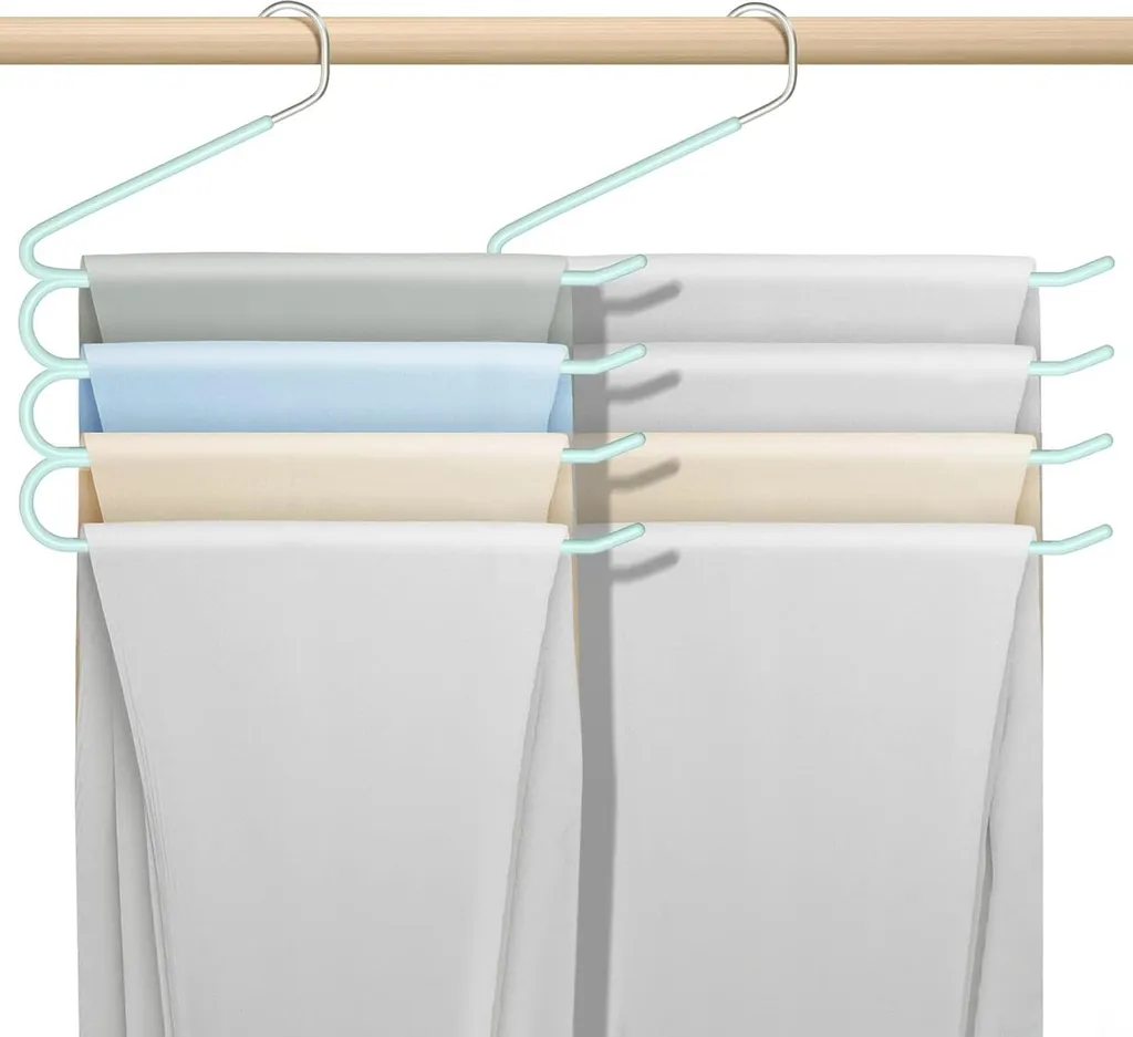 Porte-pantalons antidérapants en acier inoxydable - Lot de 3 - Vert