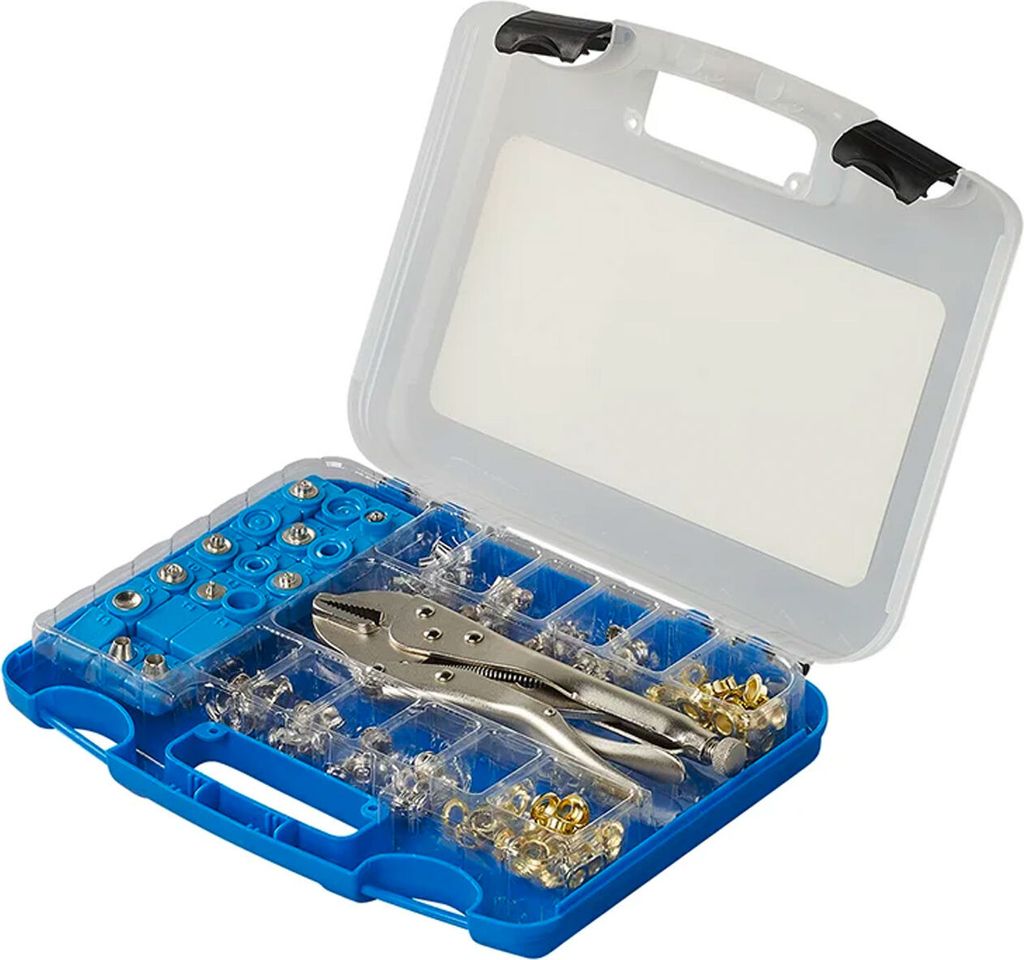 Ösen-und Druckknopf-Set 275 Stück mit Druckknopfzange für Camping Zelt, Plane