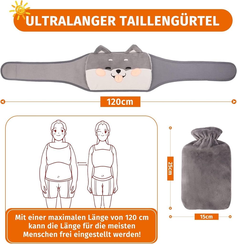 Wärmflaschengürtel, 1L Wärmflaschengürtel 3 in 1 Tragbare Produktbild 4