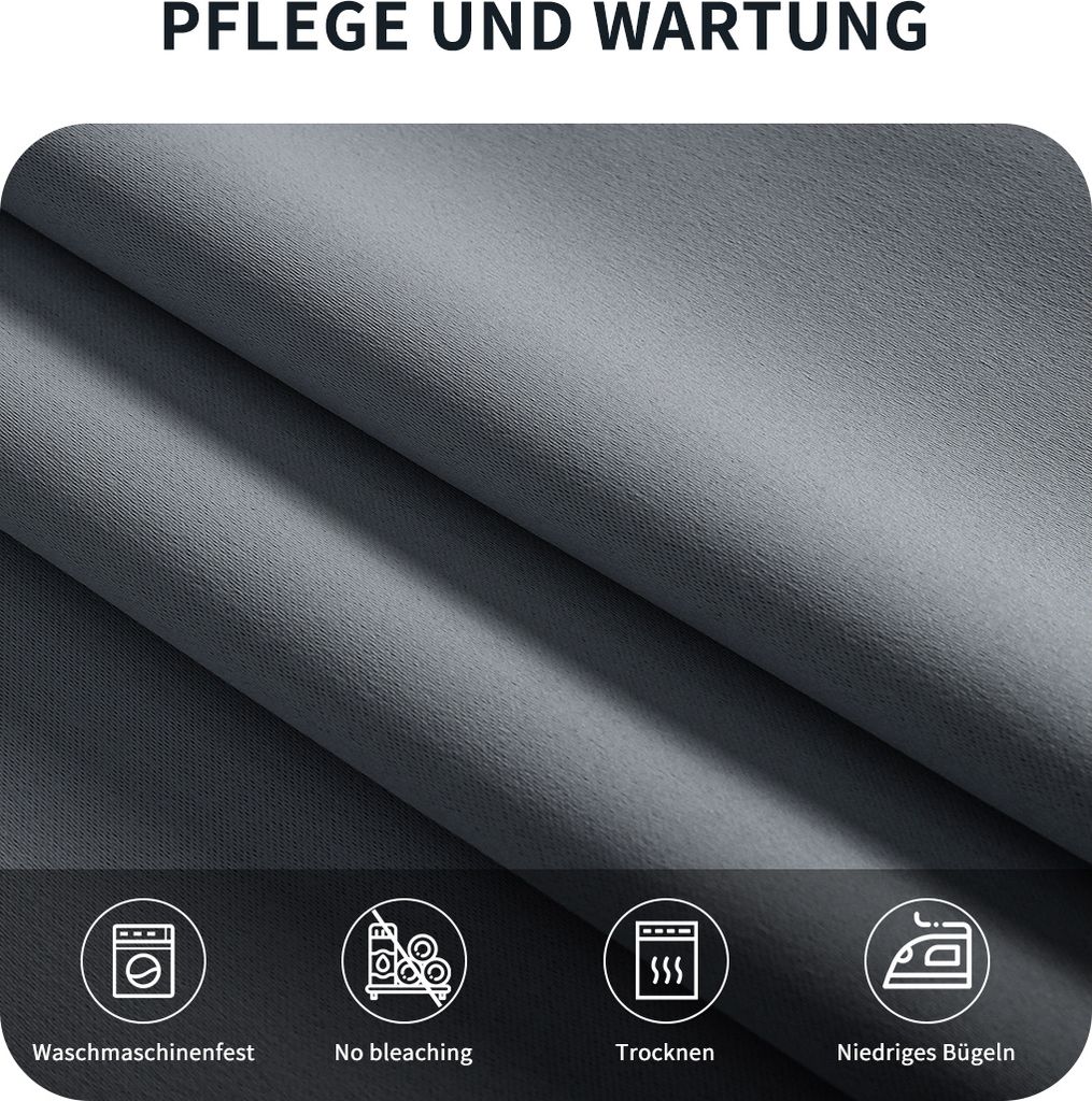 2er-Set Raumteiler Gardinen Vorhänge Blickdicht Vorhang Produktbild 5