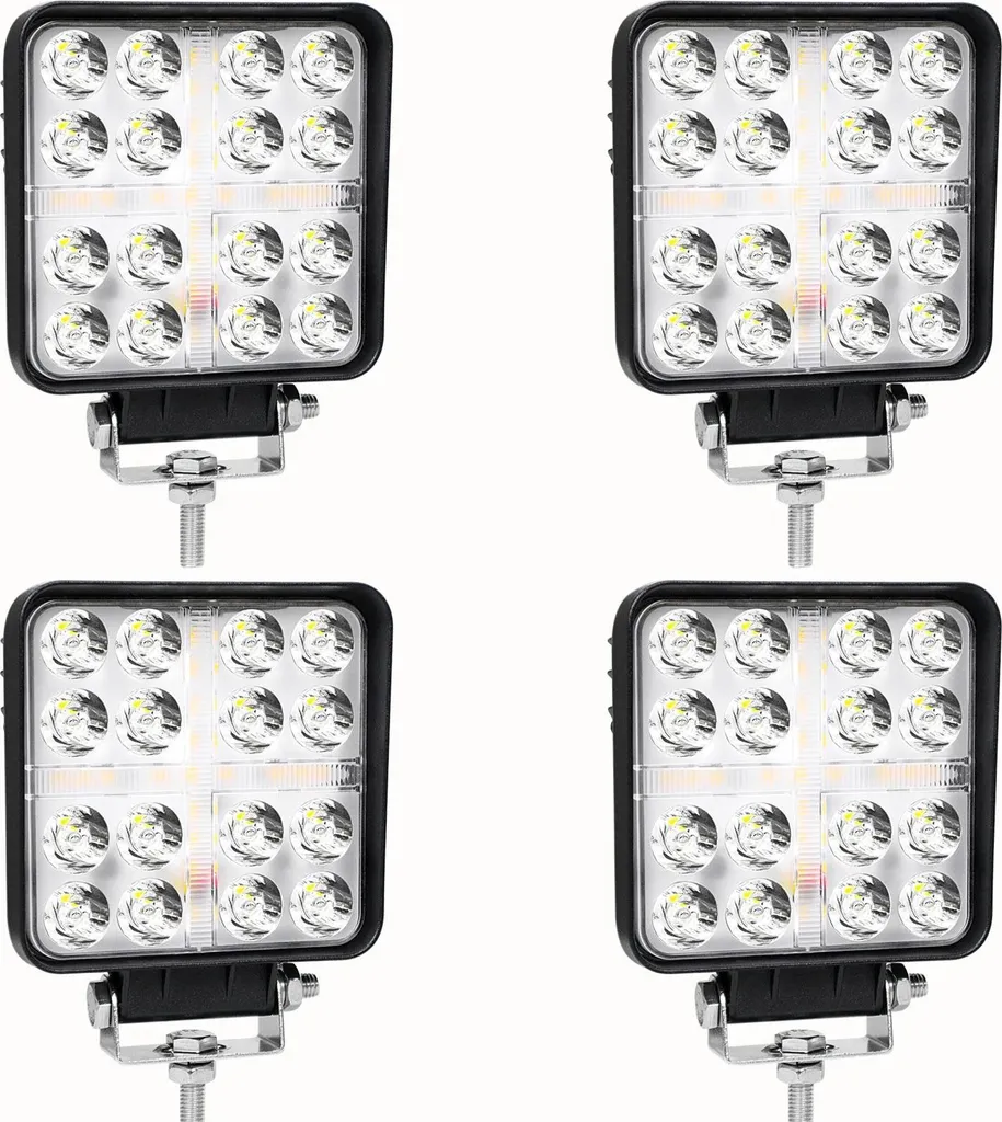 Spot de travail LED 48W étanche IP67 à faisceau longue portée - 4 pcs