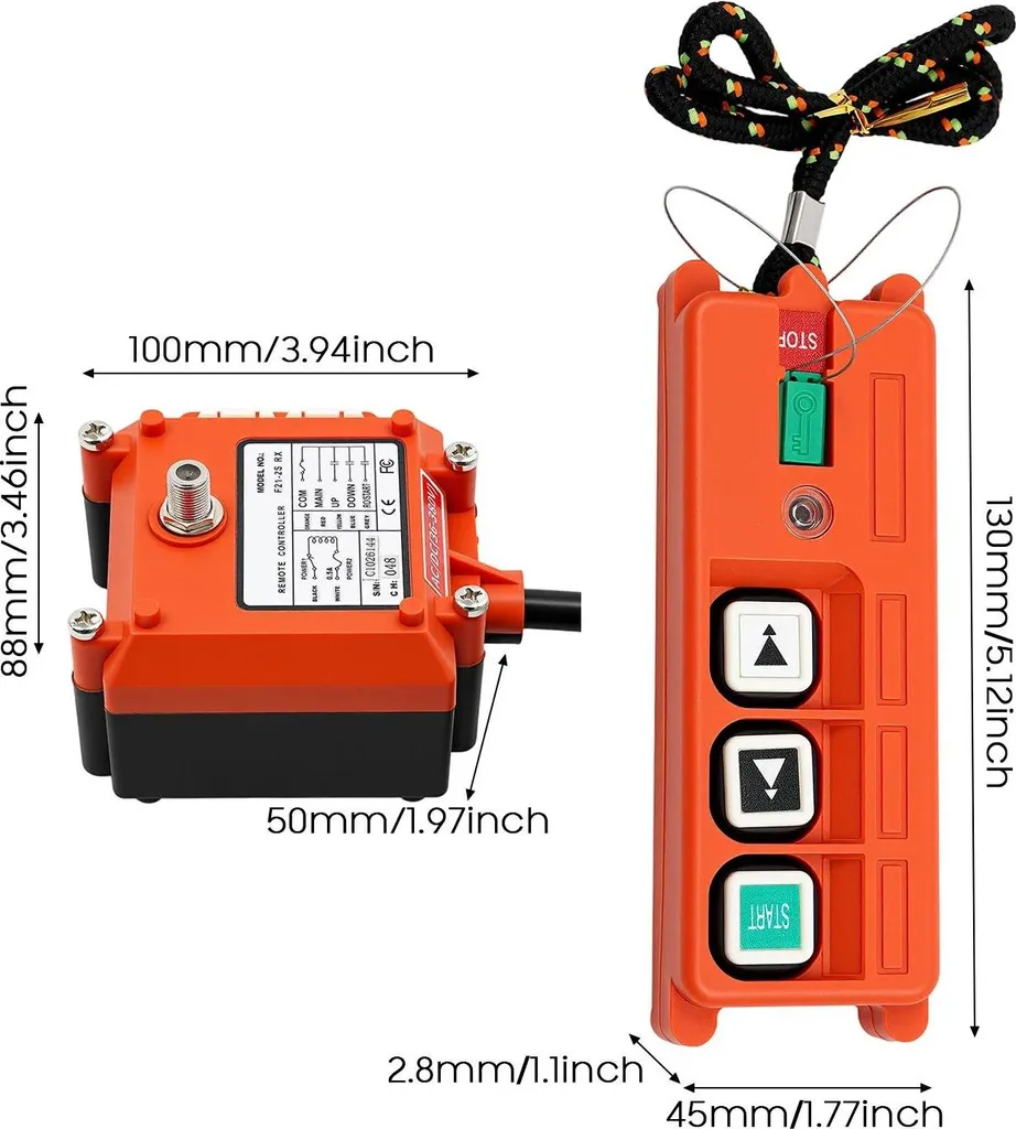 Télécommande de grue étanche IP65 en ABS orange robuste modèle F21-2S - 4