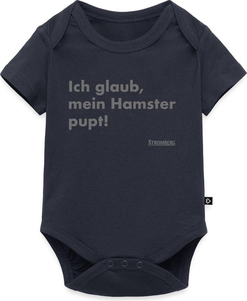 Spreadshirt Stromberg Zitat Ich Glaub, Mein Hamster Pupt Kurzarm Tages Baby Body, 56 (0-2 M.), Navy