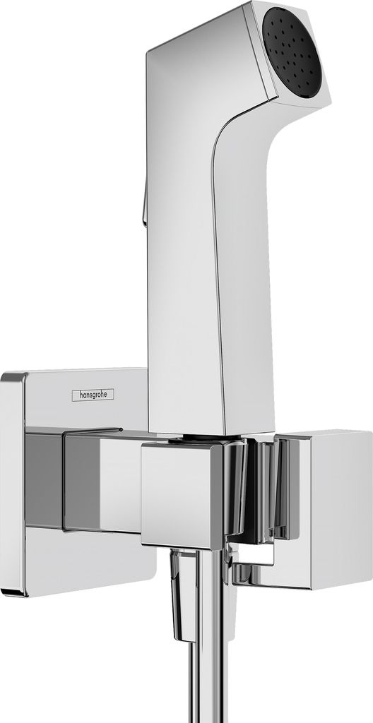hansgrohe Bidette Handbrause 1-jet E EcoSmart für Warmwasser, mit Brausehalter und Brauseschlauch, 29233000