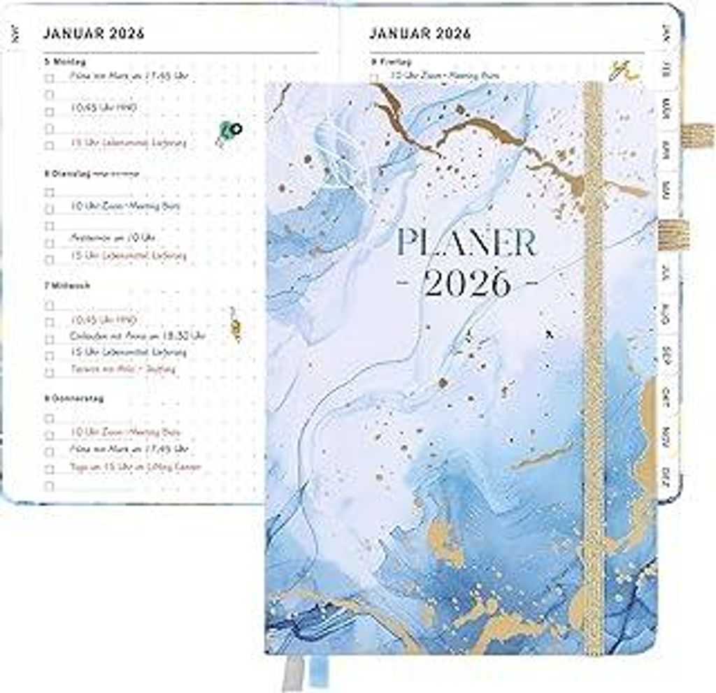 Kalender 2026 Planer 2026, Wochenplaner 2026 A5 Terminplaner 2026 Buchkalender 2026 Terminkalender mit Stifthalter Gummiband Schulplaner 2026 Termi...