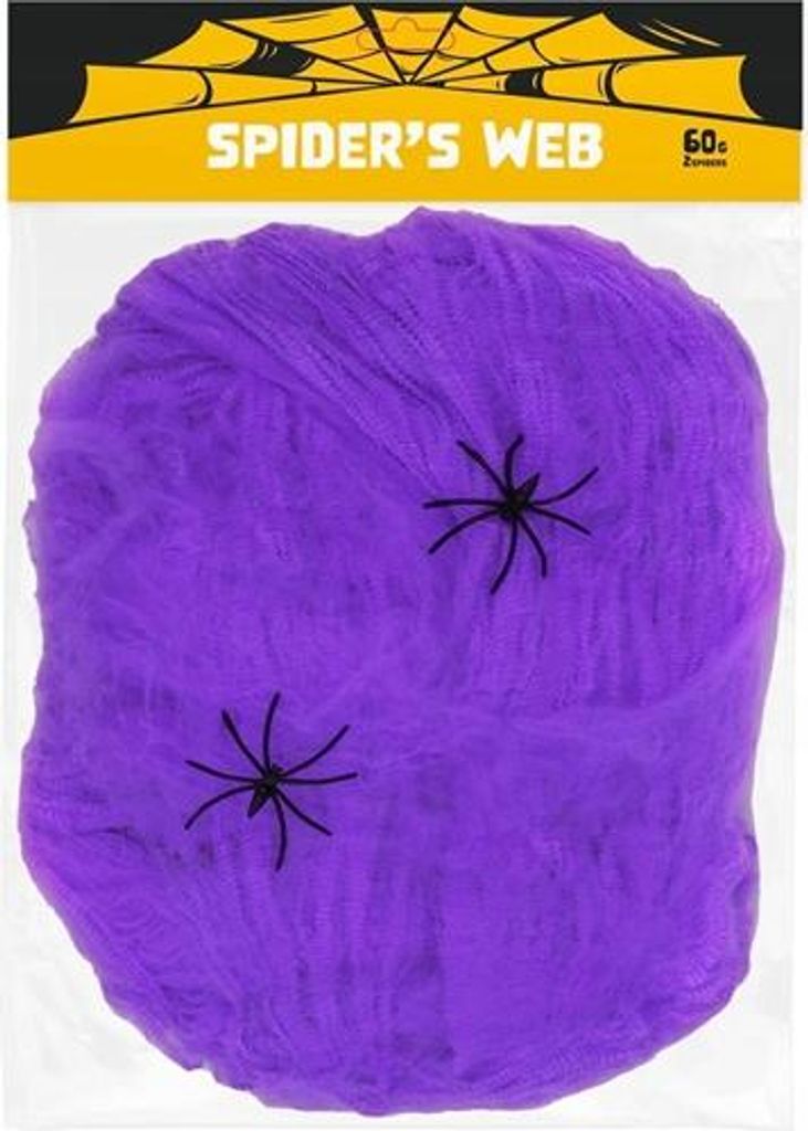 Lila Spinnennetzdeko 60g – Gruselige Halloween Atmosphäre Produktbild 