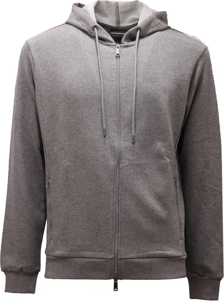2799AE felpa uomo EMPORIO ARMANI durchgehender Reißverschluss grau melange Sweatshirt Mann