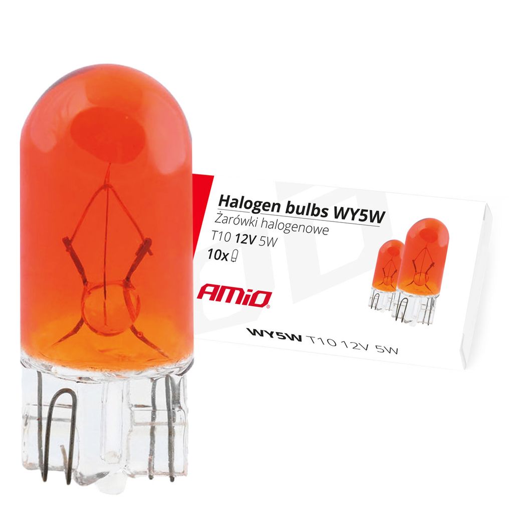 Halogenlampen T10 WY5W 5W AMBER 12V für Blinker 10 Stück AMIO-01481