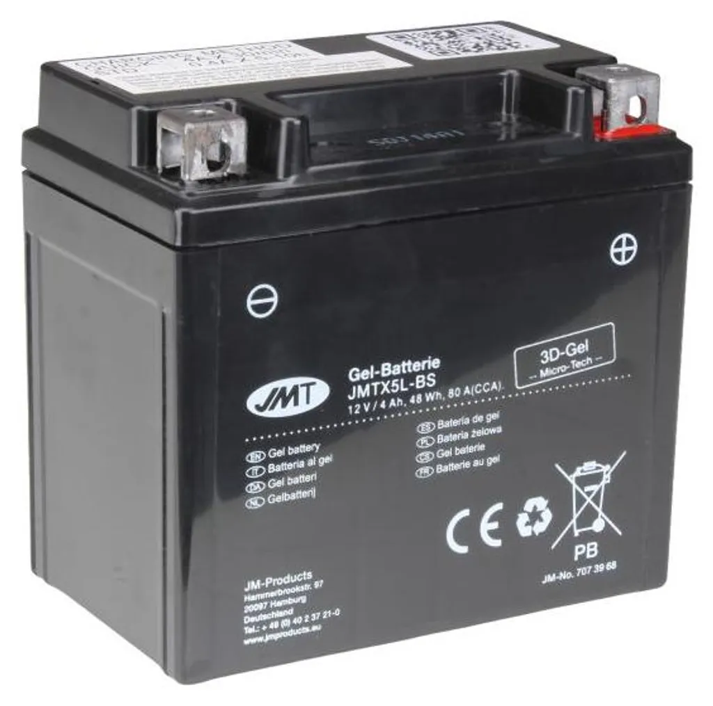 Batterie JMT GEL JMTX5L-BS Anti-Panne pour Honda SH et APRILIA Ditech