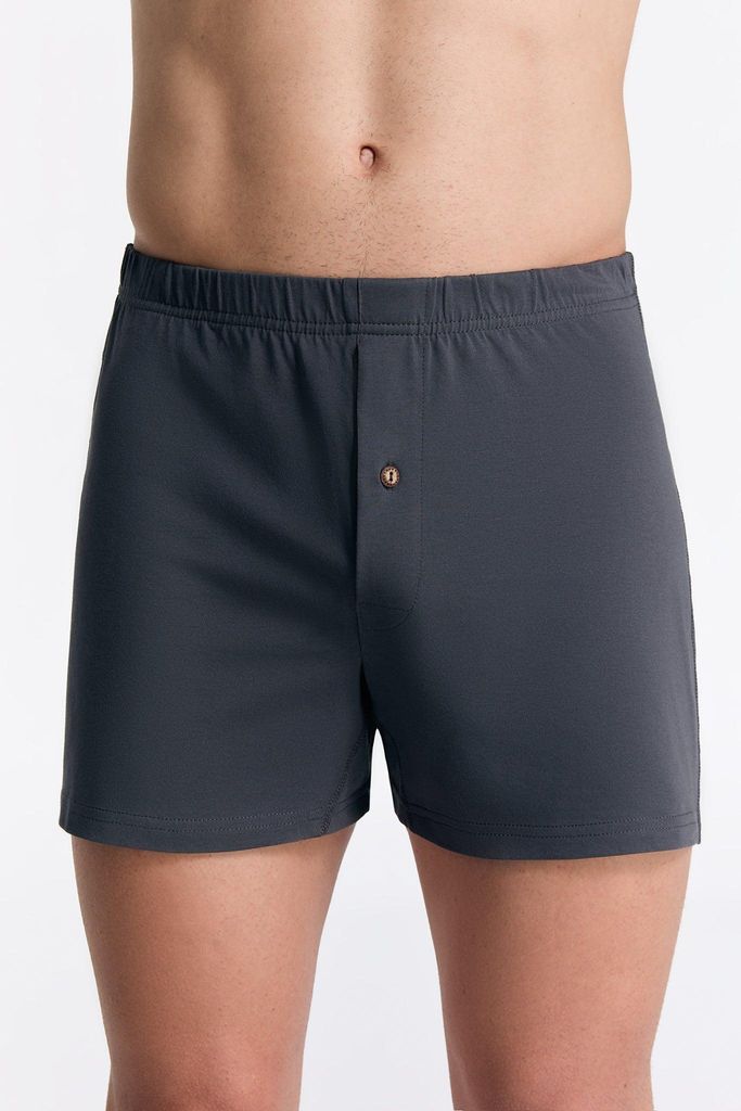Bio-Baumwoll-Boxershorts mit Holzknopf