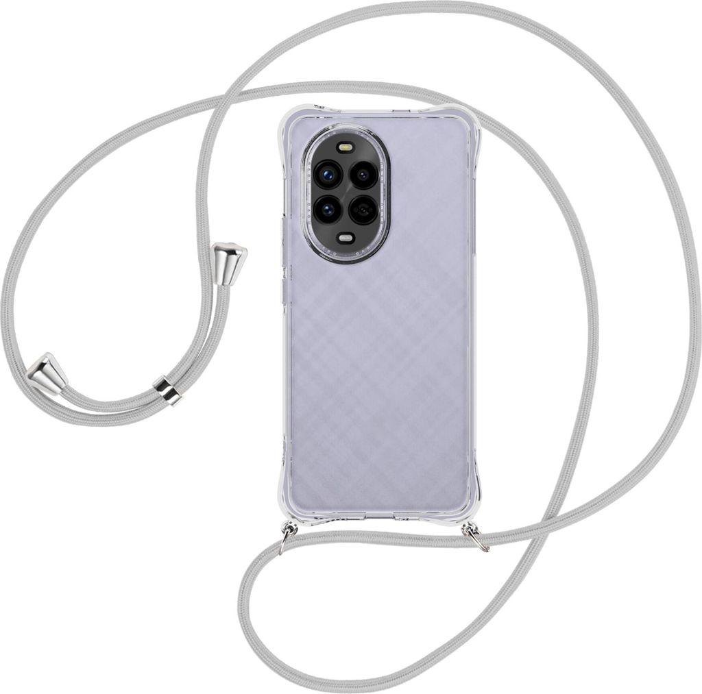 Handykette Backcover-Schutzhülle mit Band (Metall silberfarben) für Huawei Nova 13 Pro 5G - silbergrau