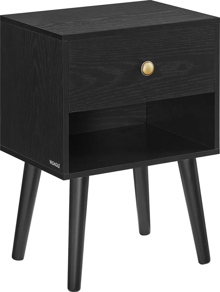 Table de chevet avec tiroir noir ébène pour chambre adulte - CH01