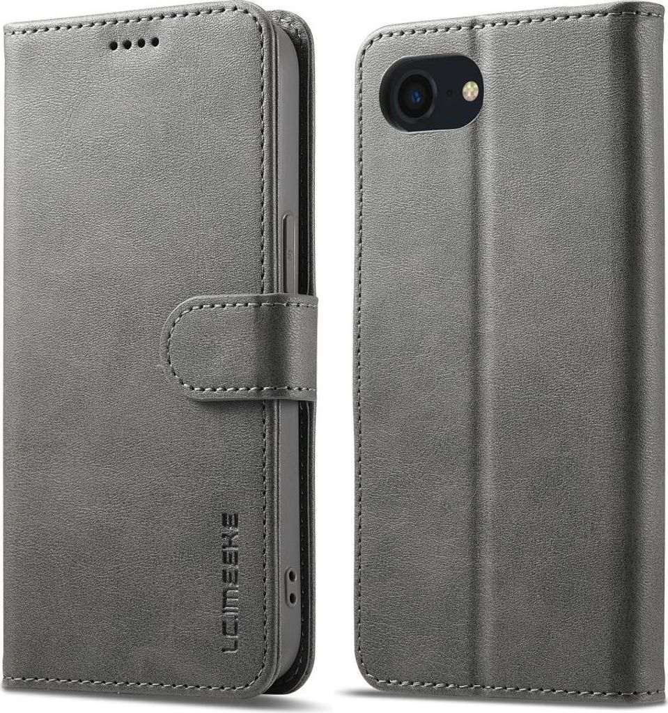 iPhone 16e / 17e Hülle - LC.IMEEKE Luxus Klapphülle - Grau