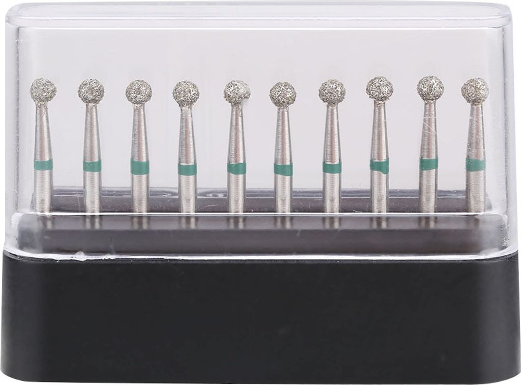 10pcs Zahnmedizin Edelstahl 1.6mm Runde Griff Dental Diamant Bohrer