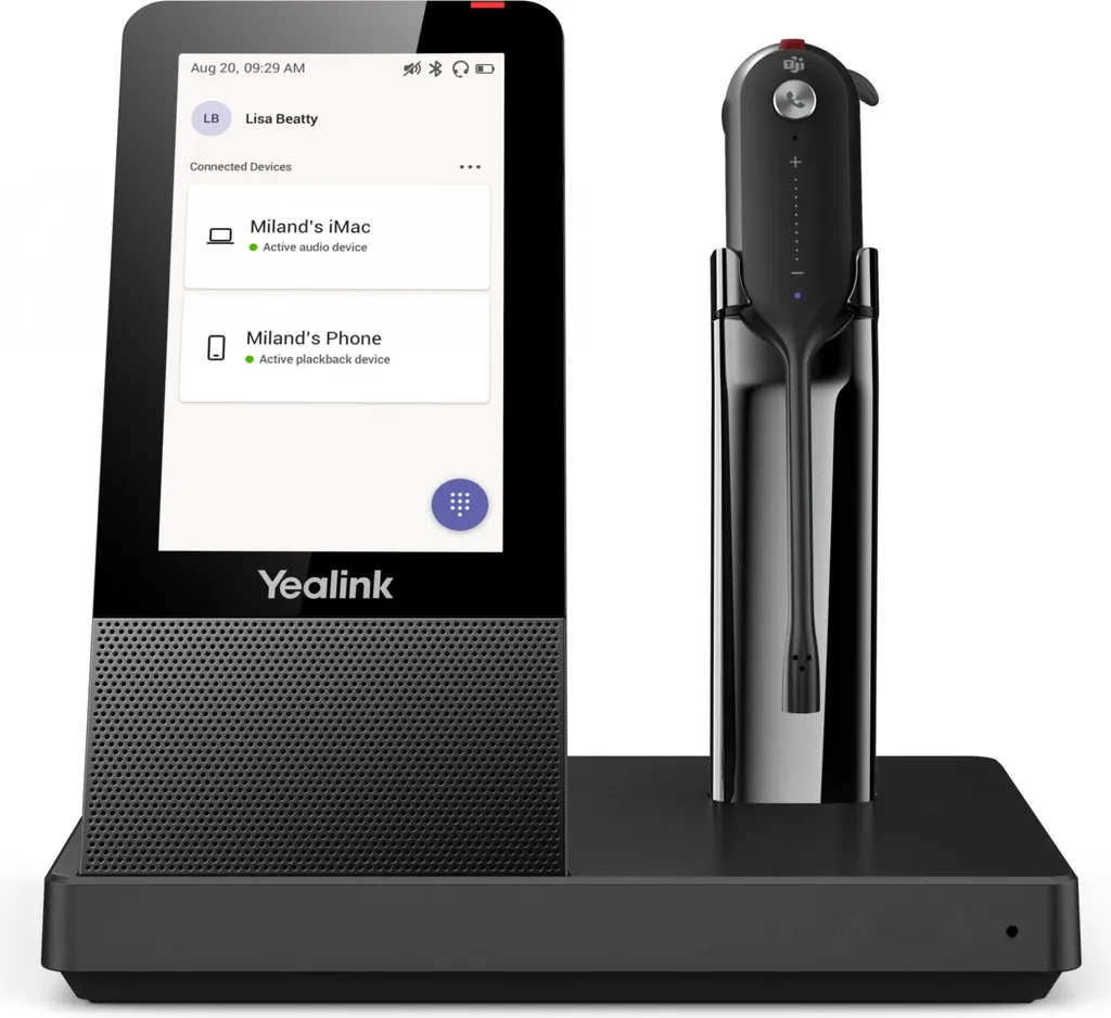 Yealink 1308041 WH67 UC Casque sans Fil DECT Mono pour PC et Smartphone
