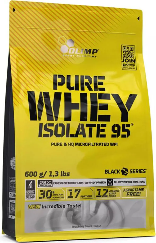 Protéine Isolat de Lactosérum Fraise Olimp Sport Isolate 95 en 600g