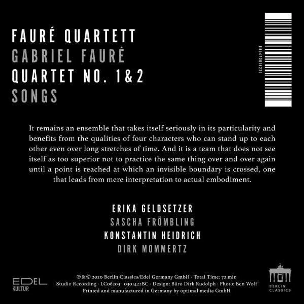 Collection Musique Classique Quatuor Faure Gabriel Faure Disque CD - 4
