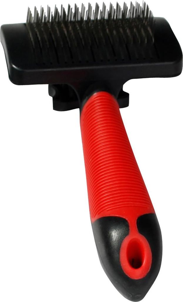 Karlie Professional Zupfbürste - Hundebürsten - Gummi - Rot/Schwarz - 18x8,5x5 cm