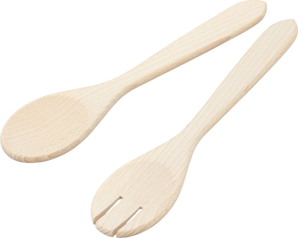 Set mit 2 Salatlöffeln aus Holz, Länge 25 cm Produktbild 
