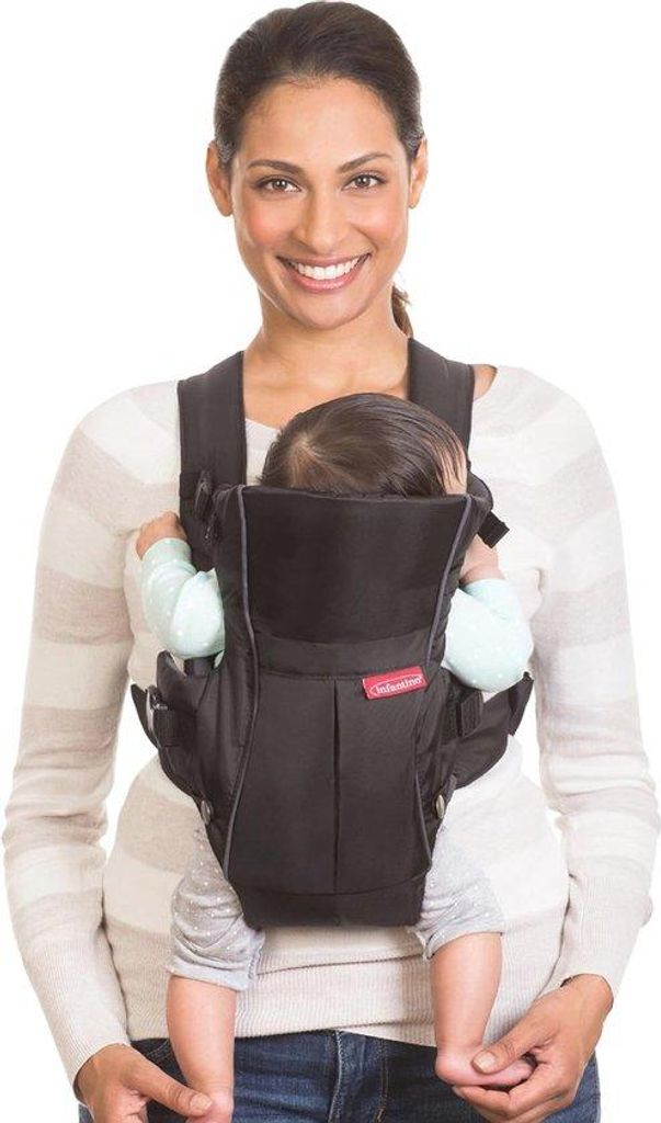 Kompakte Babytragetasche, Gesicht nach innen und außen, mit praktischen Taschen und Reißverschluss