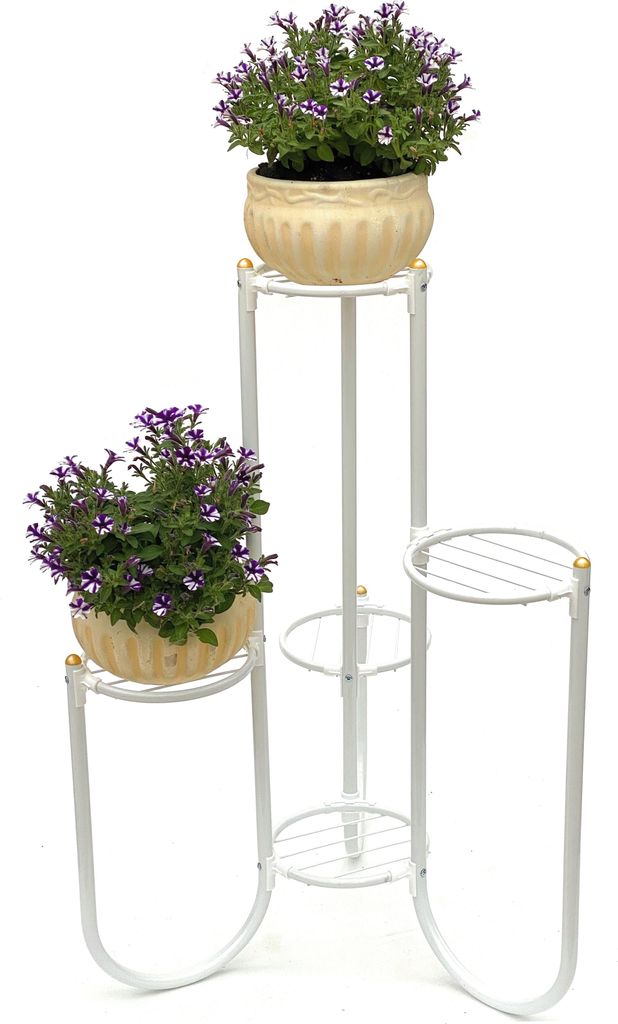 DanDiBo Blumentreppe Metall Weiß 93920 Pflanzenentreppe 81 cm Blumenregal Pflanzenständer Blumenständer
