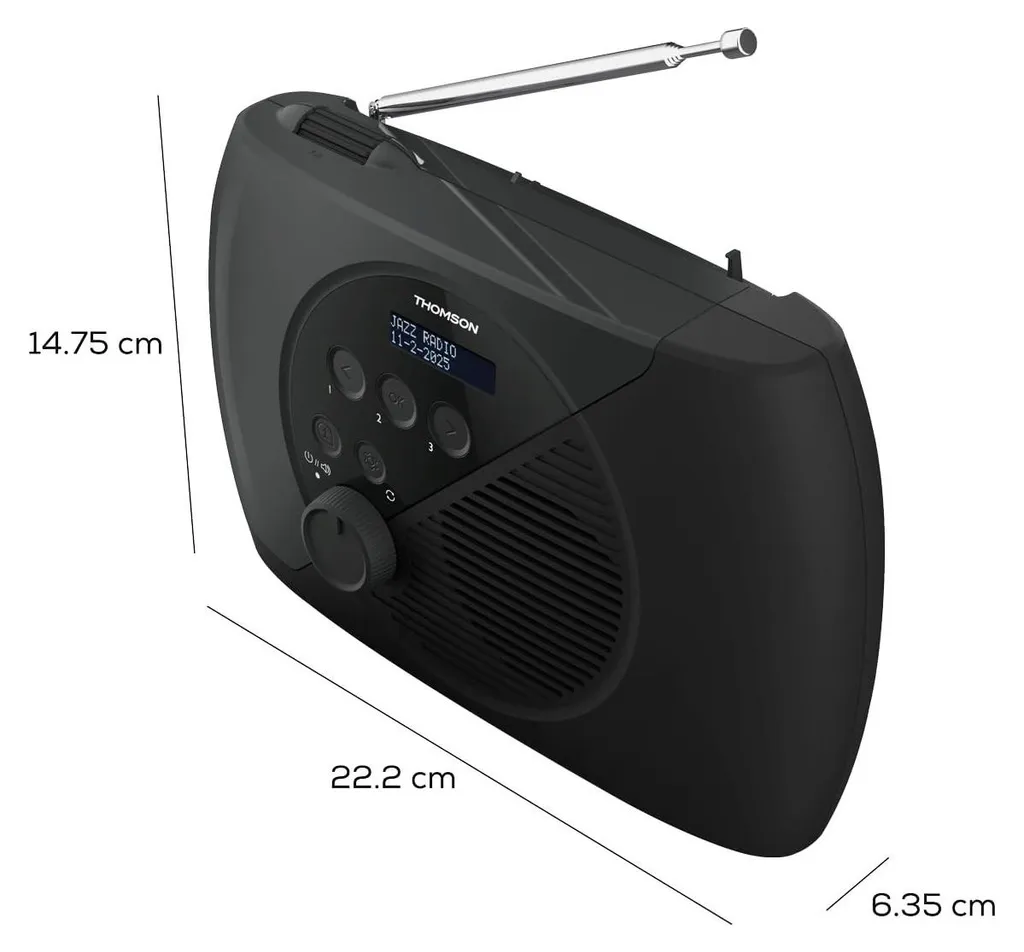 Radio numérique DAB+ et FM Thomson RT350DAB noire avec enceinte Bluetooth