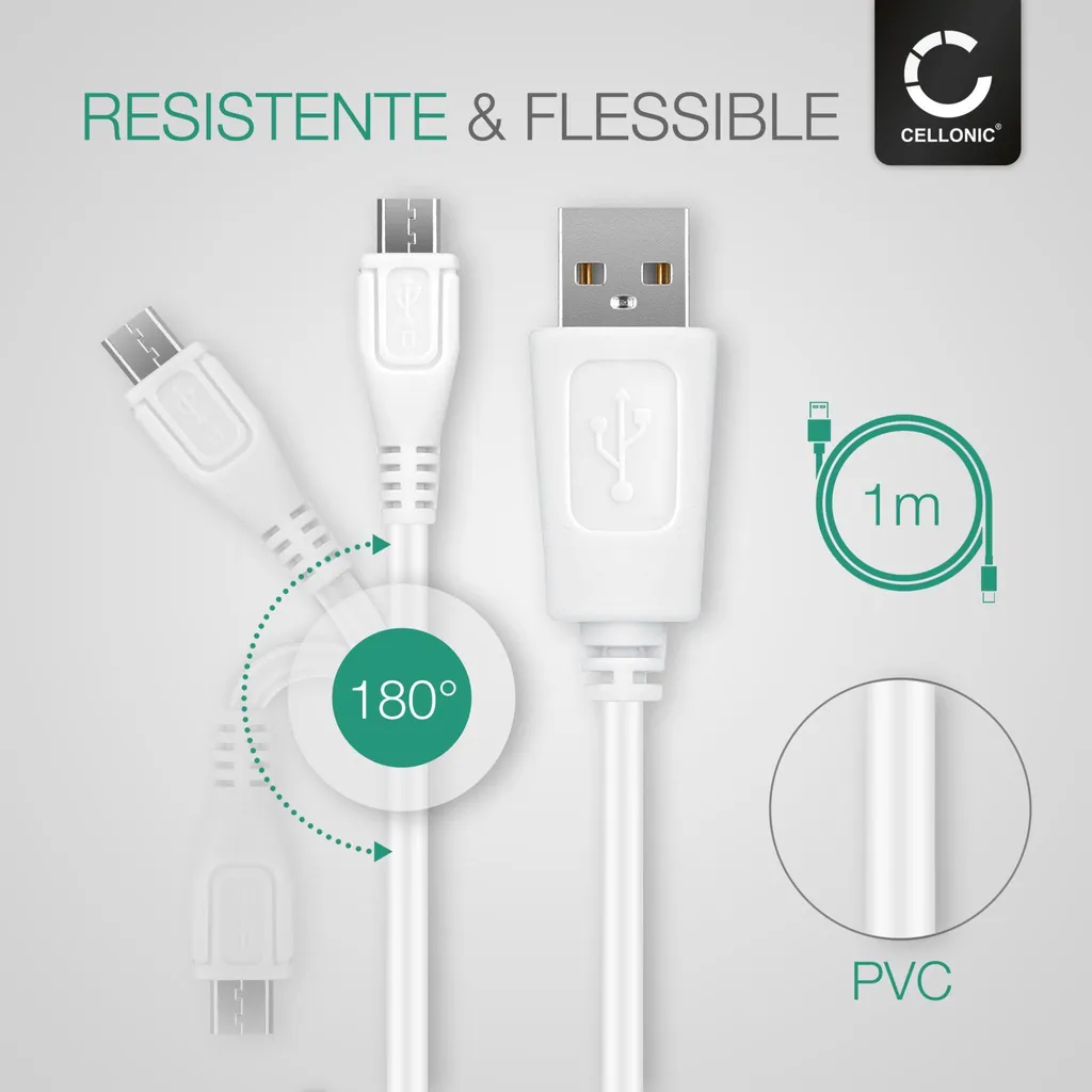Cavo di tipo C per TCL 10 5G, cavo USB intrecciato in nylon, 1,3