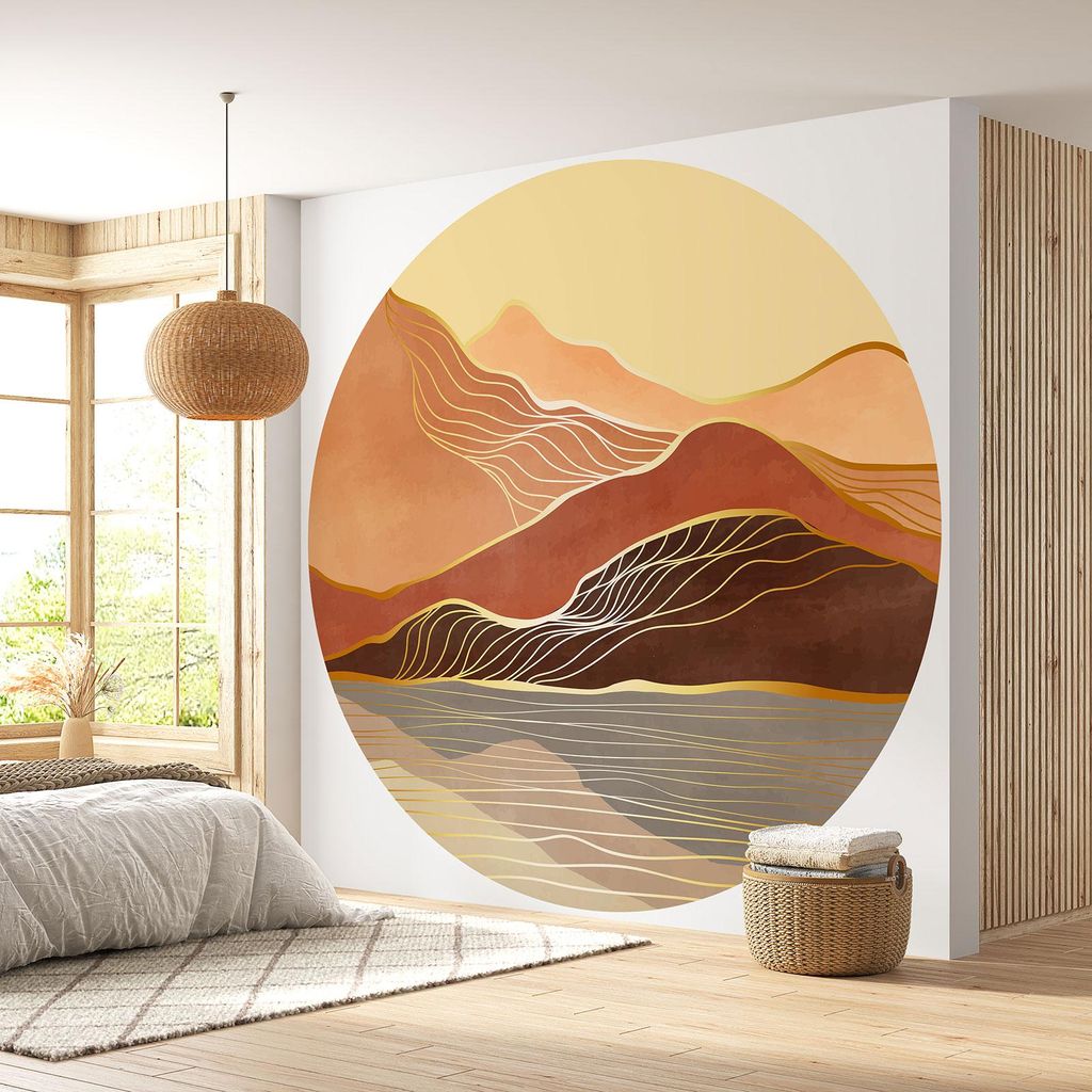 Runde Tapete / Kreis - Lumaléa - Landschaftsdesign - Premium-Papier 185 g, abwaschbar - Durchmesser 130 cm