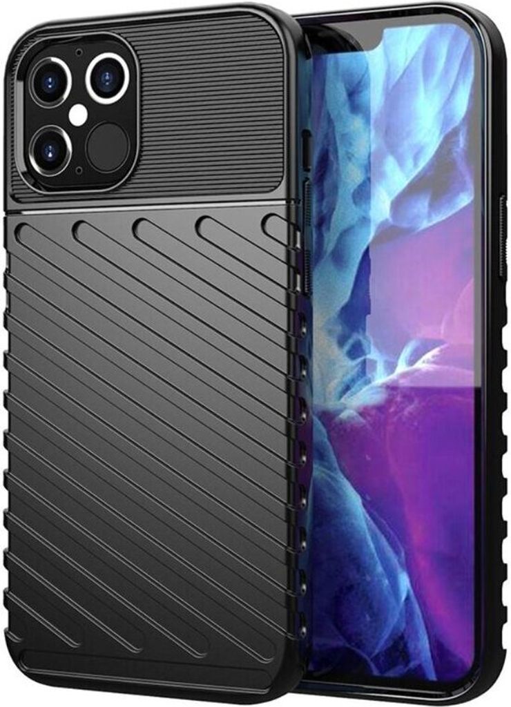 cofi1453 Hybrid Armor Etui SchutzHülle "Thunder" Case Bumper Cover Handyhülle Matt Hülle Robust Rutschfest kompatibel mit iPhone 12 Pro Max