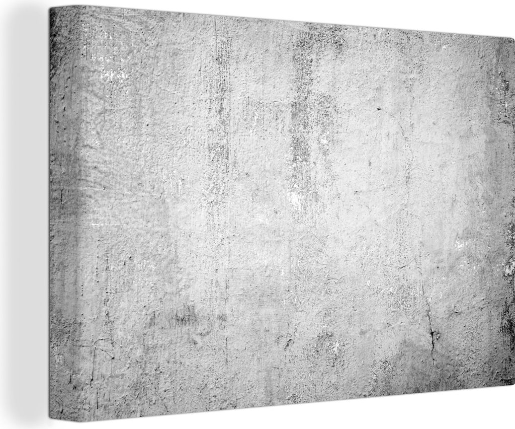 MuchoWow - Leinwandbilder - Beton - Grau - Gemustert - Vintage - Industriell, Wandbild, Wanddeko Bilder Wohnzimmer, 30x20 cm